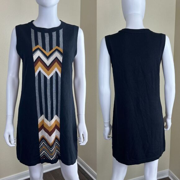 Missoni x Target Women's Size M Black Zig Zag Knit Sweater Shift Dress Retro Mod - Picture 1 of 13